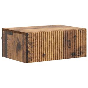 vidaXL Wisząca Szafka Nocna z szufladą Stare drewno 49 x 34,5 x 20 cm