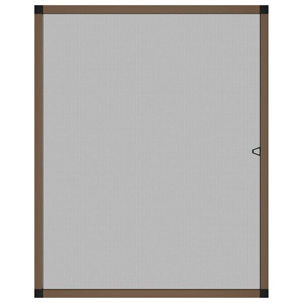 vidaXL Moskitiera okienna, brązowa, 100x120 cm