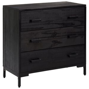 vidaXL Komoda, czarna, 75x35x70 cm, lite drewno sosnowe