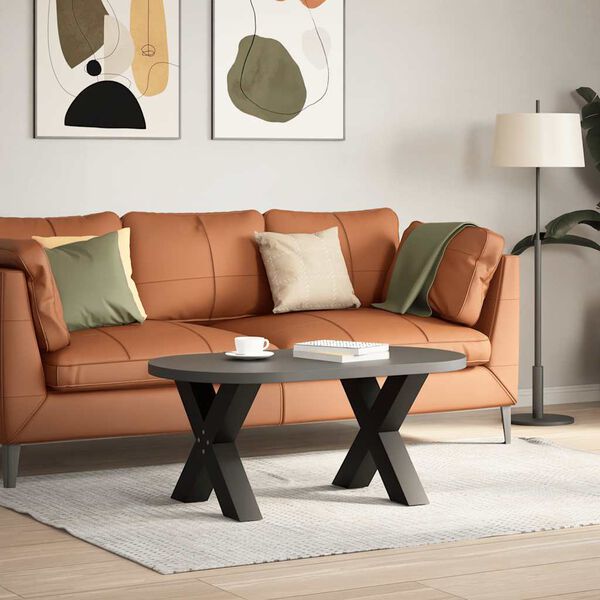 vidaXL Nogi do stolika kawowego w kształcie litery X 2 szt. Czarne 50x(42-43) cm Stal