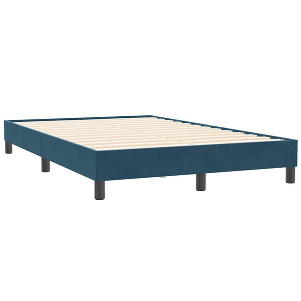 vidaXL Ł&oacute;żko typu Box Spring bez materaca Ciemnoniebieskie 120x210 cm