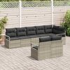 vidaXL Zestaw Sof 8 pcs Jasnoszary polirattan