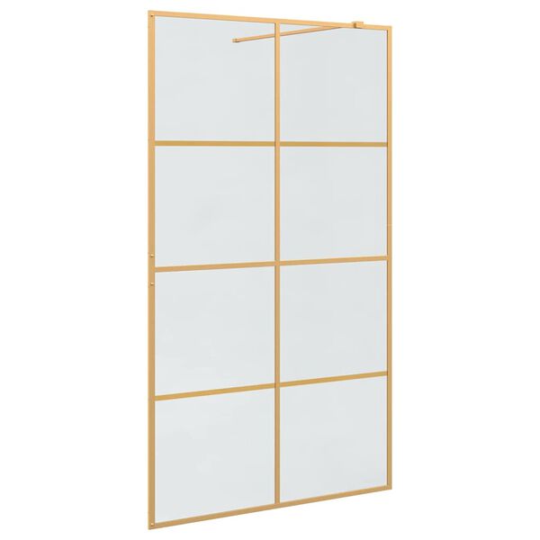 vidaXL Ściana prysznicowa typu walk-in złoty 115 x 195 cm