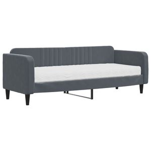 vidaXL Sofa z materacem do spania, ciemnoszara, 80x200 cm, aksamit