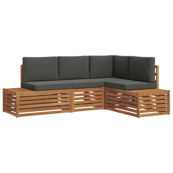 vidaXL Zestaw sof na zewnątrz 4 Sztuka Naturalny i Antracytowy