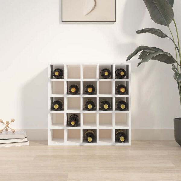 vidaXL Szafka na wino biała 56x25x56 cm lite drewno sosnowe