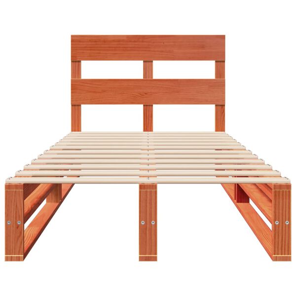 vidaXL Rama ł&oacute;żka bez materaca, woskowy brąz, 100x200 cm, lita sosna