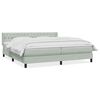 vidaXL Ł&oacute;żko typu Box Spring z materacem Jasnoszary 200x220 cm Aksamit