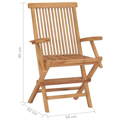 vidaXL Składane krzesła ogrodowe, 4 szt., lite drewno tekowe