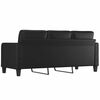 vidaXL 3-osobowa sofa, czarna, 180 cm, obita sztuczną skórą