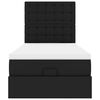 vidaXL Ł&oacute;żko otomana z materacem, czarna, 80x200 cm, ekosk&oacute;ra