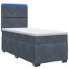 vidaXL Ł&oacute;żko Box Spring z materacem i LED ciemnoszary 90 x 190 cm