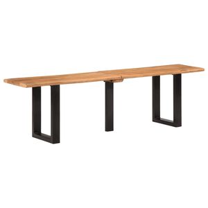 vidaXL Ławka, 160 cm, lite drewno akacjowe i stal