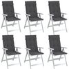 vidaXL Poduszki na krzesła z wysokim oparciem, 6 szt., antracyt melanż