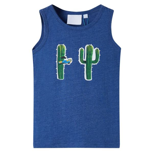 Dziecięca koszulka bez rękaw&oacute;w, ciemnoniebieski melanż, 116