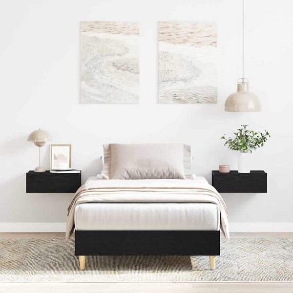 vidaXL Ramka ł&oacute;żka Czarny dąb 90 x 200 cm Materiał drewnopochodny