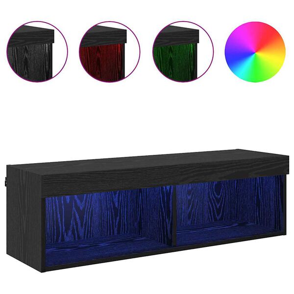 vidaXL Szafka pod telewizor Panama Czarny Dąb 100 x 30 x 30 cm