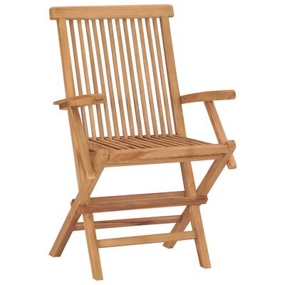 vidaXL Krzesła ogrodowe z szarymi poduszkami, 8 szt., drewno tekowe