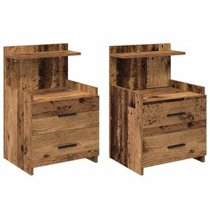 vidaXL Szafki nocne 2 szt. z 2 szufladami Stare drewno 40x36,5x62 cm