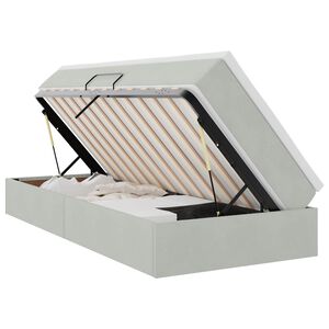 vidaXL Ł&oacute;żko z miejscem na przechowywanie i materacem Jasnoszary