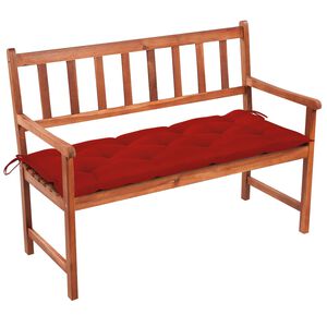 vidaXL Ławka ogrodowa z poduszką, 120 cm, lite drewno akacjowe