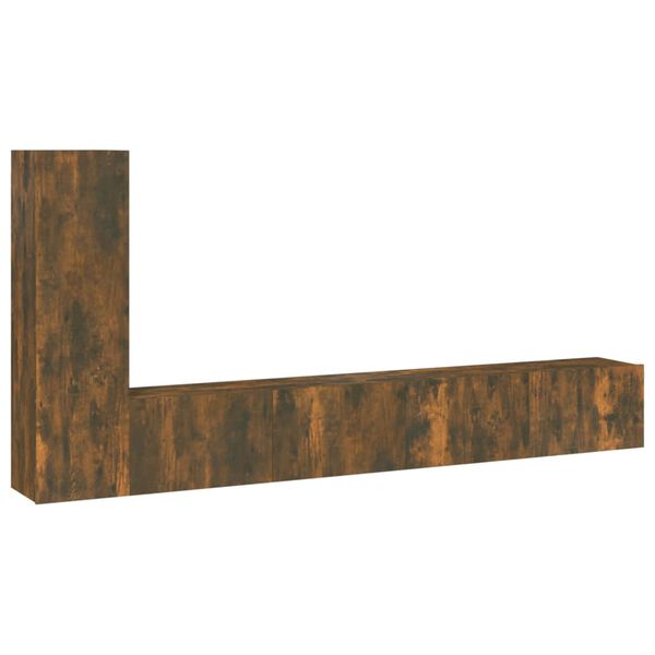 vidaXL Zestaw 3 szafek TV, przydymiony dąb, materiał drewnopochodny