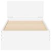 vidaXL Rama łóżka z wezgłowiem i LED, biała, 90x190 cm