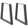 vidaXL Nogi do stołu jadalnego w kształcie litery V 2 szt. Antracyt 80x(72-73,3) cm Stal