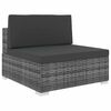 vidaXL Środkowa sofa z poduszką, 1 szt., polirattan, szara