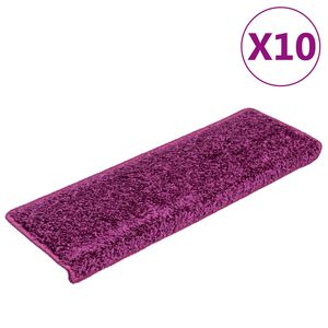 vidaXL Maty na schody 10 szt. 65x21x4 cm Fioletowe prostokątne krawędzie