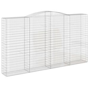 vidaXL Łukowaty kosz gabionowy 400x50x220/240 cm, galwanizowane żelazo
