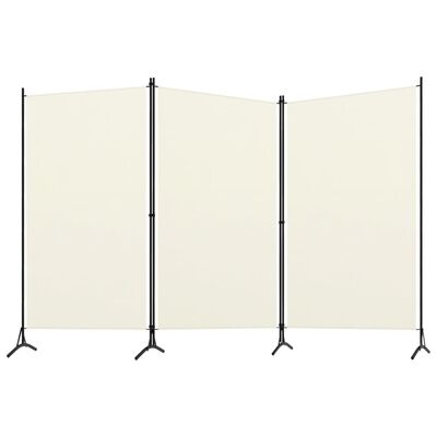 vidaXL Parawan 3-panelowy, kremowy, 260 x 180 cm
