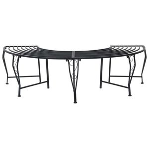 vidaXL Ławka Drzewna 4-Liczba miejsc 160 x 80 x 44 cm Stal Czarny