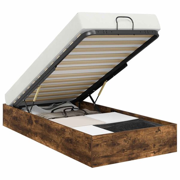 vidaXL Ł&oacute;żko otomanowe Dąb wędzony 193 x 120 x 25 cm Płyta wi&oacute;rowa