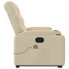 vidaXL Podnoszony fotel masujący, elektryczny, rozkładany, kremowy