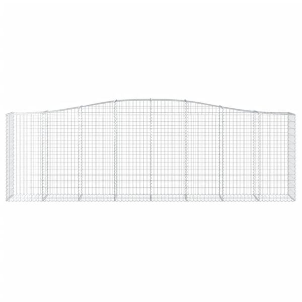 vidaXL Kosze gabionowe, 5 szt, 400x50x120/140 cm, galwanizowane żelazo