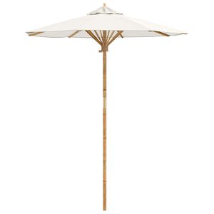 vidaXL Parasolka ogrodowa &Oslash; 180 x 230 cm Bambus Okrągły kremowobiały