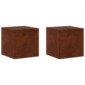 vidaXL Stojak na rośliny 2 pcs Rdzawy 40 x 40 x 40 cm Stal kortenowska