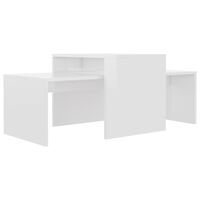 vidaXL Zestaw stolików kawowych, biały na wysoki połysk, 100x48x40 cm