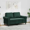 vidaXL Sofa 2-osobowa, ciemnozielona, 120 cm, tapicerowana aksamitem