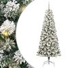 vidaXL Sztuczna choinka z zawiasami 300 LED Zielony i Biały 180 cm