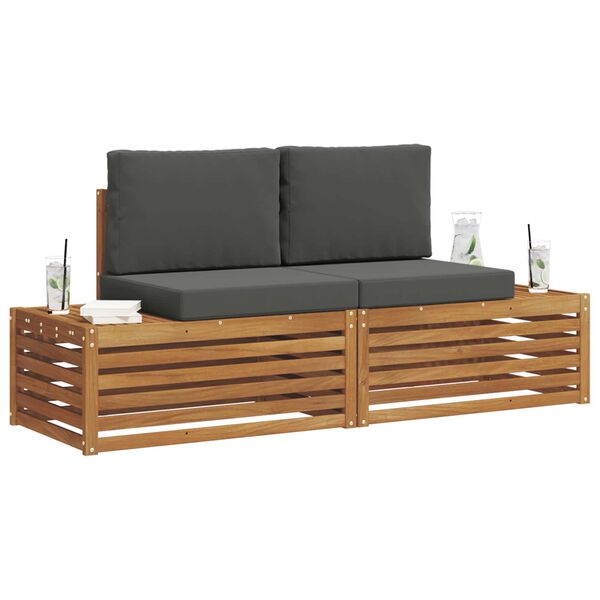 vidaXL Zestaw sof na zewnątrz 2 Sztuka Naturalny i Antracytowy