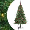 vidaXL Sztuczna choinka z podstawą Zielony 120 cm PVC i Stal i Plastik