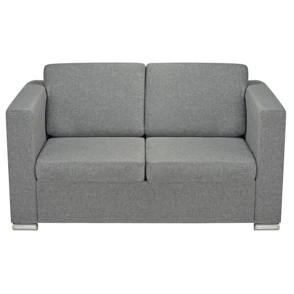 vidaXL 2 osobowa sofa tapicerowana jasnoszara