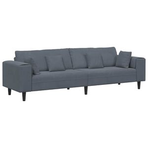 vidaXL Sofa z poduszką Ciemnoszary 250 x 77 x 76 cm Aksamit
