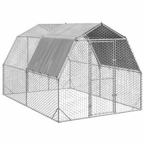 vidaXL Kurnik z dachem 2,5x4x2,25 m Stal ocynkowana