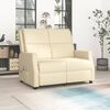 vidaXL Rozkładany fotel masujący, 2-os., kremowy, obity sztuczną sk&oacute;rą