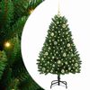 vidaXL Sztuczna choinka z zawiasami 150 LED zielony 120 cm PVC i stal