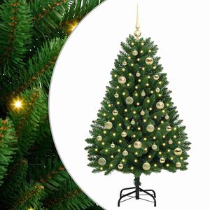 vidaXL Sztuczna choinka 120 cm 150 LED Ciepła biel PVC i stal zielony
