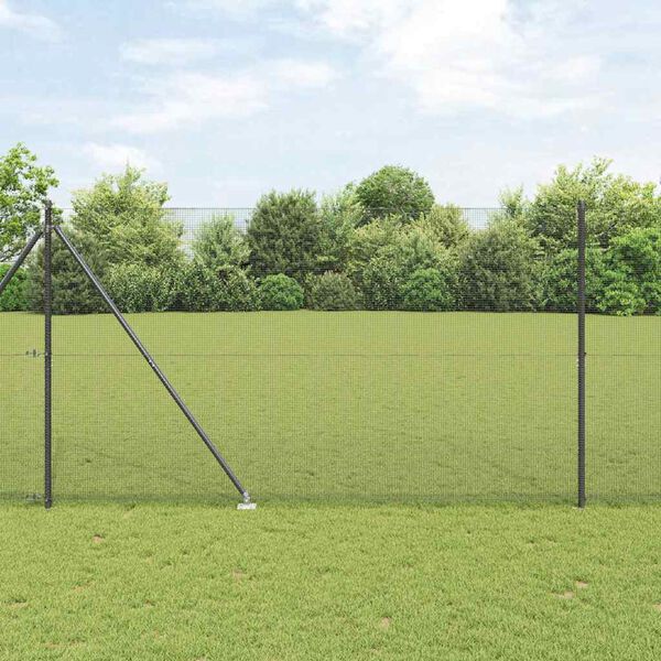 vidaXL Słupek ogrodzeniowy. Szary 25 x 1,5 m (siatka 12 x 12 mm) Stal